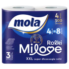 Papier toaletowy 3 warstwowy 4 rolki Milove MOLA 4.000szt