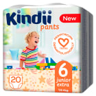 Pieluchomajtki junior extra rozmiar 6 (15+ kg) 20 szt. pants KINDII 1.000szt