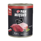 Mokry pokarm dla dorosłych psów z indykiem i jeleniem puszka PAN MIĘSKO 800g