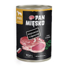 Mokry pokarm dla dorosłych psów z wieprzowiną i jagnięciną puszka PAN MIĘSKO 400g