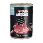 Mokry pokarm dla dorosłych psów z wieprzowiną i dzikiem puszka PAN MIĘSKO 400g