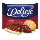 Biszkopty z galaretką wiśniową DELICJE SZAMPAŃSKIE 294g, ulubione ciastka pokoleń Polaków.