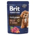 Mokry pokarm dla dorosłych psów w saszetce   wołowina z marchewką Premium By Nature BRIT 85g