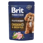 Mokry pokarm dla dorosłych psów w saszetce   kurczak z zielonym groszkiem Premium By Nature BRIT 85g