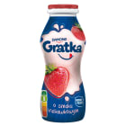 Danone Gratka - Napój mleczny o smaku truskawkowym. Świetny pomysł na drugie śniadanie.