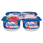 Danone Gratka - Deser o smaku truskawkowym (4 sztuki). Wyjątkowo pyszna przekąska.