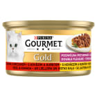 GOURMET Gold mix wołowina i kurczak (puszka) 85g - dla odpowiedniej diety każdego kota.