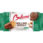ROLLINO NOCCIOLA Rolki biszkoptowe z kremem orzechowym w polewie BALCONI 222g