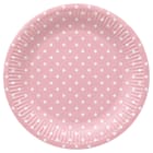 Talerze papierowe okrągłe Dots light pink 23 cm 8 szt. PAW DECOR COLLECTION 1.000szt