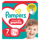Pieluchomajtki Rozmiar 7 (15+kg) 74 szt. Active Baby PAMPERS 1.000szt