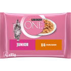 Karma dla kotów z kurczakiem (4x85g) Junior PURINA ONE 340g