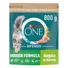 Karma dla dorosłych kotów bogata w indyka i ziarna Indoor Formuła PURINA ONE 800g