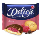 Biszkopty z galaretką malinową Delicje Szampańskie - tradycyjne biszkopty w czekoladzie.