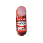 Olewnik Kiełbasa krakowska sucha z mięsa wieprzowego, suszona oraz wędzona.