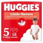 Pieluchy Rozmiar 5 (11 22kg) 58 szt. Little Movers HUGGIES 58.000szt