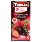 Czekolada gorzka z truskawkami bez dodatku cukru TORRAS 75g