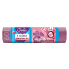 Worki na śmieci z taśmą 3D moletowane 60L 8 szt. różowe zapachowe GOSIA 1.000szt