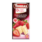 Czekolada biała z truskawkami bez dodatku cukru TORRAS 75g