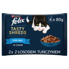 Karma dla dorosłych kotów rybne smaki w sosie (4 x 80g) Tasty Shreds FELIX® 320g