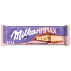 Herbatnik nadzienie o smaku sernika i nadzienie truskawkowe w czekoladzie mlecznej Mmmax MILKA 300g