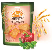 SUNBITES Herbatniki wielozbożowe o smaku papryki z ziołami 100 g SUNBITES Herbatniki wielozbożowe o smaku papryki z ziołami 100 g