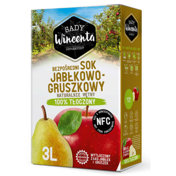 Sok jabłko - gruszka w kartonie tłoczony