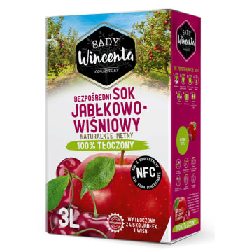 Sok jabłko - wiśnia w kartonie tłoczony