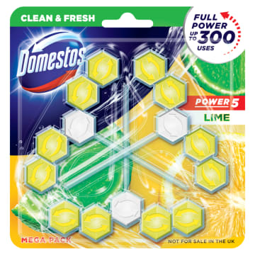 DOMESTOS Power 5 Kostka toaletowa Lime (3x55g)