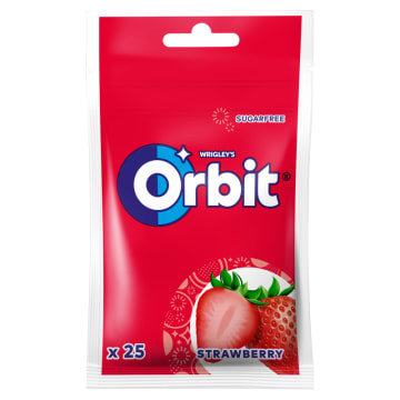 ORBIT Wild Strawberry Guma do żucia w torebce 25 drażetek