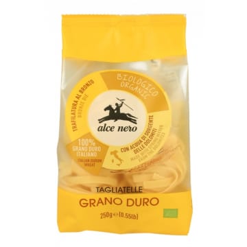 ALCE NERO Makaron tagliatelle (gniazda) pełnoziarniste z pszenicy durum BIO