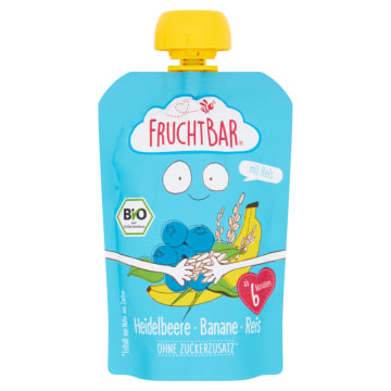 FRUCHTBAR Mus borówka, banan, ryż po 6 miesiącu BIO