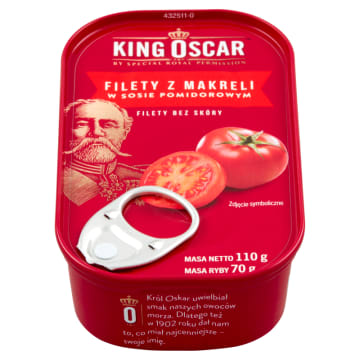 KING OSCAR Filety z makreli w sosie pomidorowym