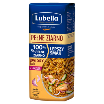 LUBELLA Pełne Ziarno Makaron świdry z orkiszem pełnoziarniste (fusili)