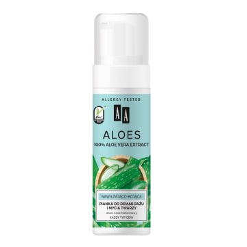 AA Aloes 100% aloe vera extract pianka do demakijażu i mycia twarzy nawilżająco - kojąca