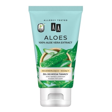 AA Aloes 100% aloe vera extract żel do mycia twarzy regenerująco - kojący