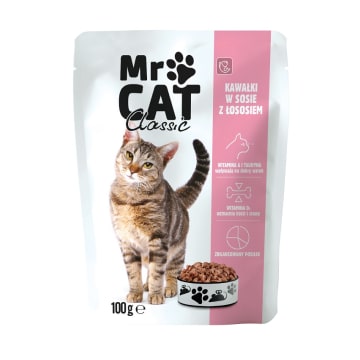 MR CAT Karma dla kotów - kawałki w sosie z łososiem