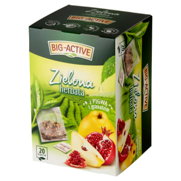 BIG-ACTIVE Herbata zielona z pigwą i granatem 20 torebek (saszetki)