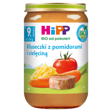 HIPP BIO od pokoleń Kluseczki z pomidorami i cielęciną po 9 miesiącu