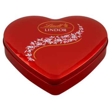 LINDT Lindor Milk Heart Tin Praliny z delikatnym mlecznym nadzieniem