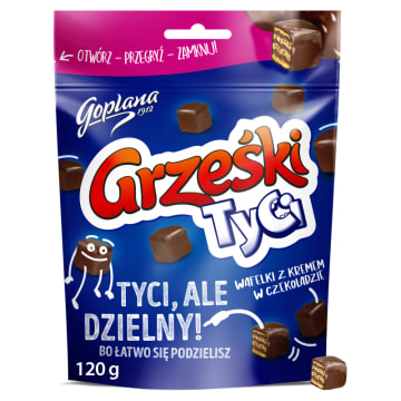 GRZEŚKI Tyci Wafelki z kremem w czekoladzie