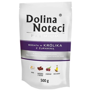 DOLINA NOTECI Mokra karma dla psa bogata w królika z żurawiną
