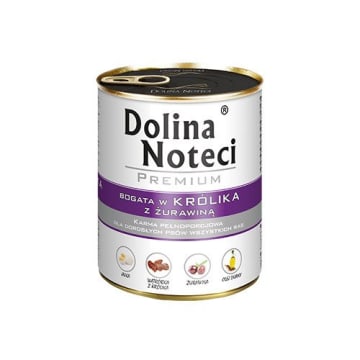 DOLINA NOTECI Mokra karma dla psa bogata w królika z żurawiną