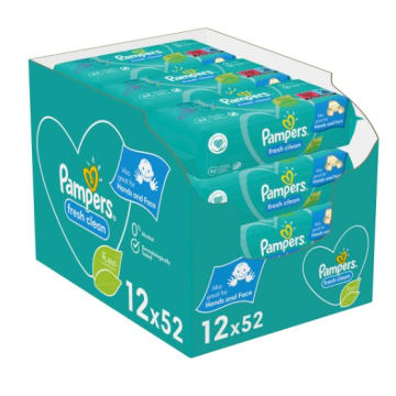 PAMPERS Fresh Clean Chusteczki nawilżane dla niemowląt 12x52szt.