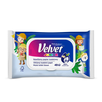 VELVET Junior Papier toaletowy nawilżany 48 szt.