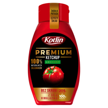 KOTLIN Premium Ketchup łagodny z solą himalajską (bez skrobi)