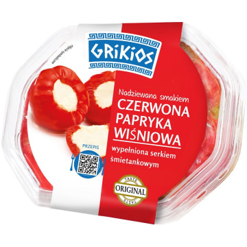 Czerwona papryka wiśniowa nadziewana serkiem śmietankowym