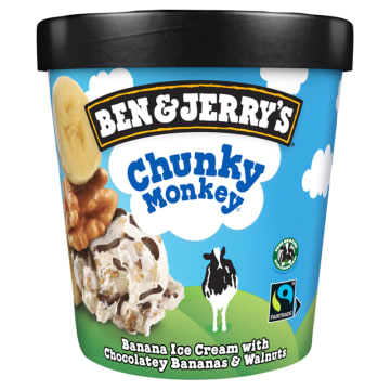 2e halve prijs | Ben & Jerry's IJs Chunky Monkey Dessert pint 465ml Aanbieding bij Jumbo