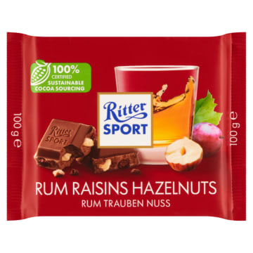 RITTER SPORT Czekolada mleczna z rumem i bakaliami
