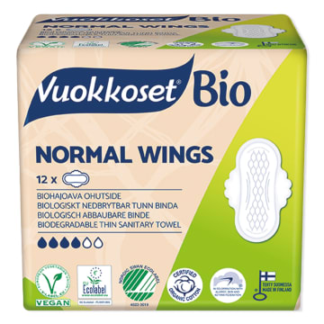 Vuokkoset Podpaski ze skrzydełkami Normal 12 szt.