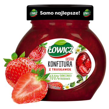 ŁOWICZ Konfitura extra z truskawek niskosłodzona